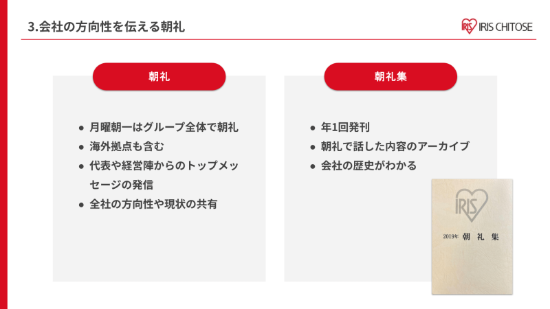 朝礼と朝礼集の発行