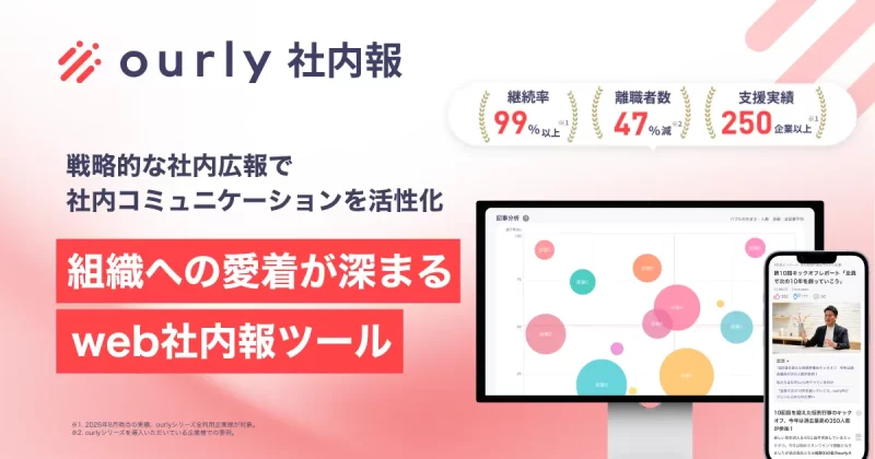社内コミュニケーション活性化する「ourly社内報」