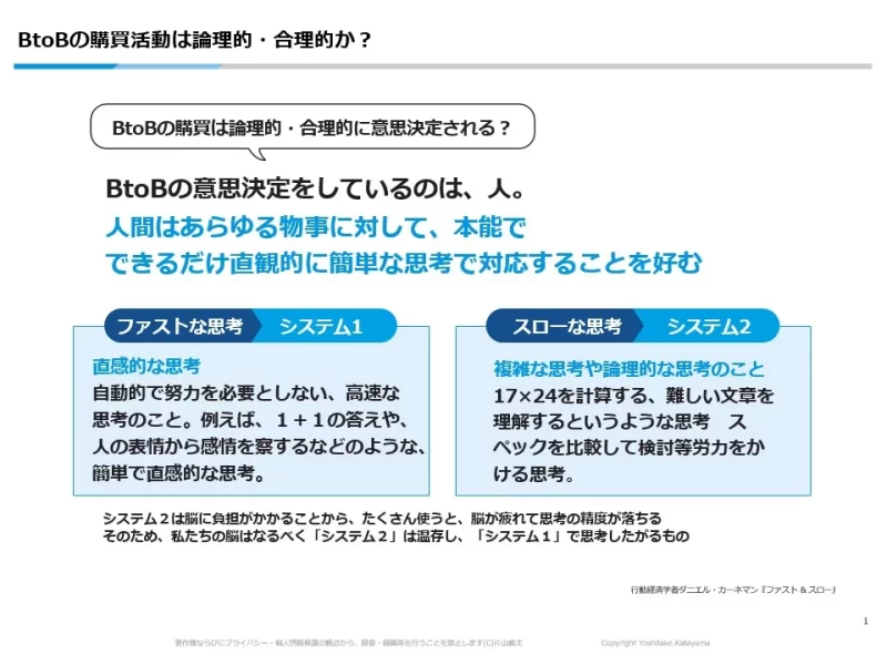 BtoBの購買活動は論理的・合理的か？