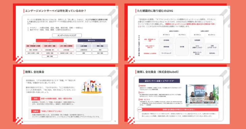サーベイ後にすべきエンゲージメント向上施策の内容チラ見せ