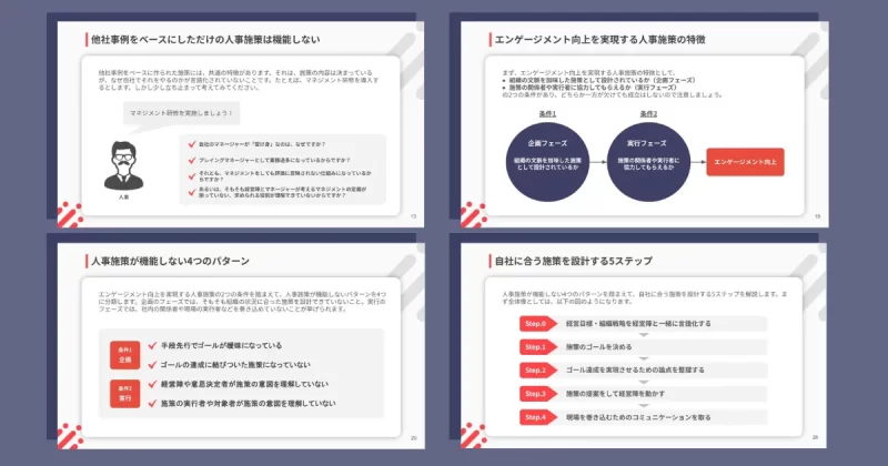 人事施策の設計ガイドブックの内容チラ見せ