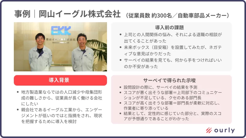 ourlyの支援事例|岡山イーグル株式会社様